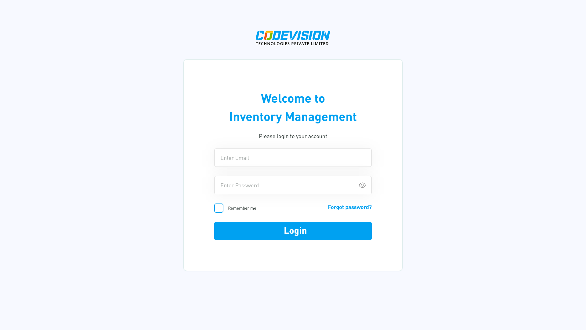 Inventory System Login Page