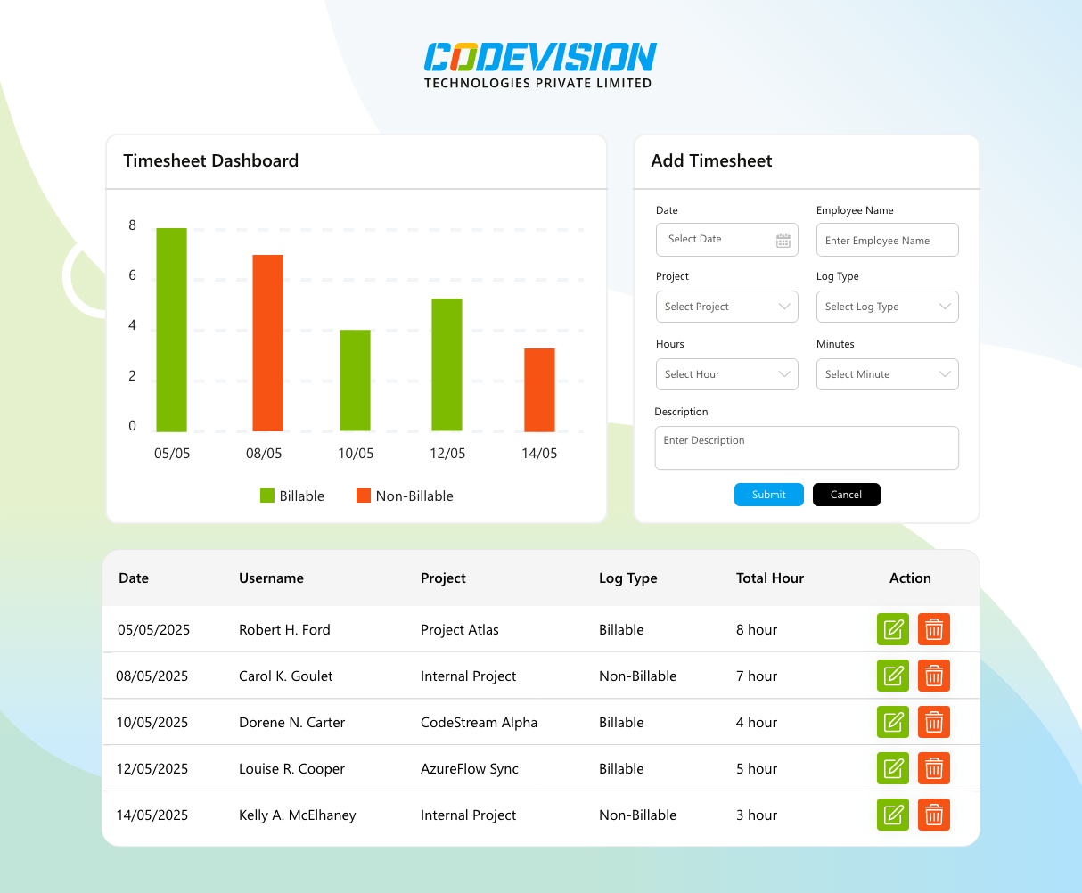 CV Timesheet Management Pro