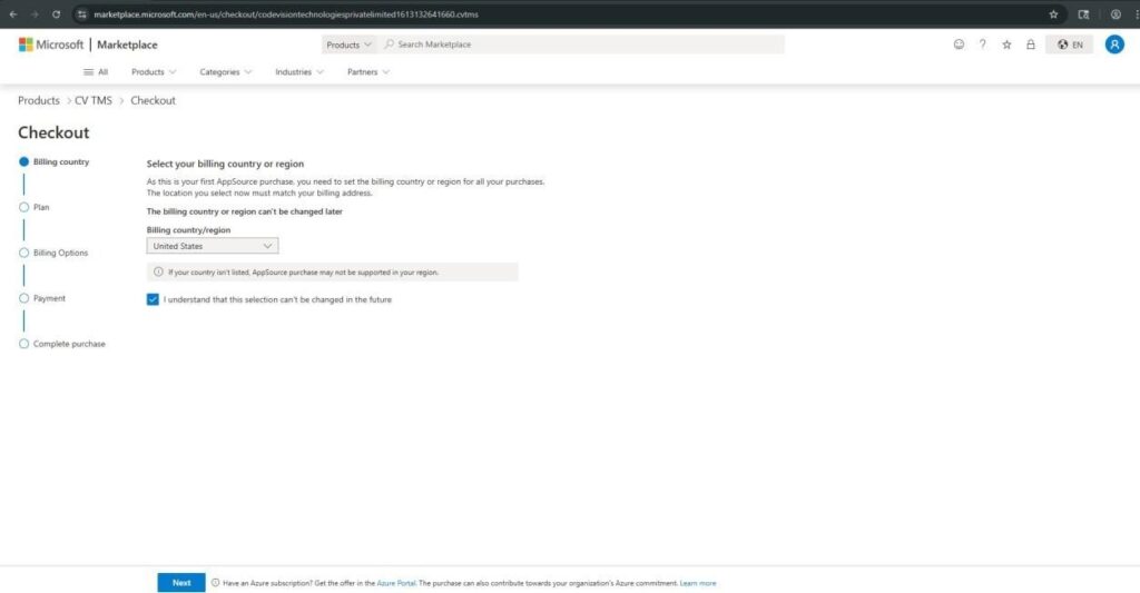 Select Billing Country