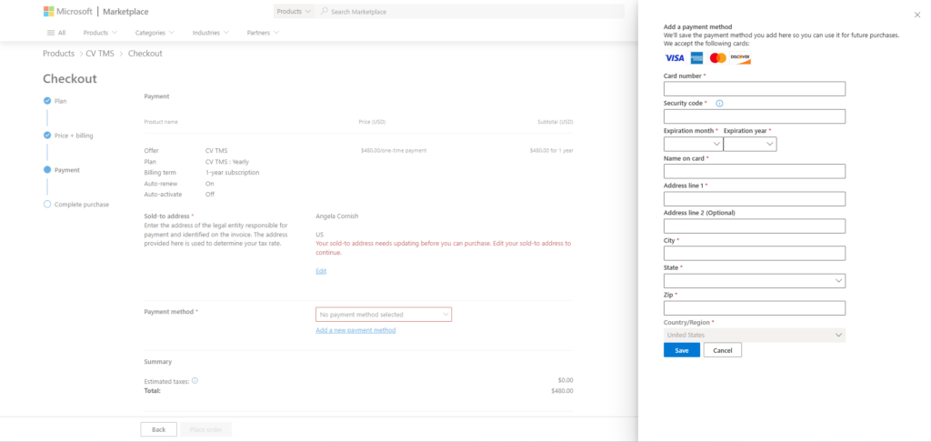 Add Payment Details
