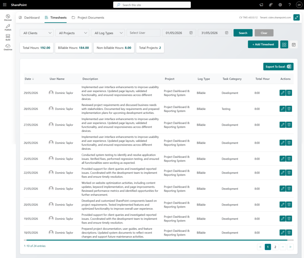 Timesheet Management