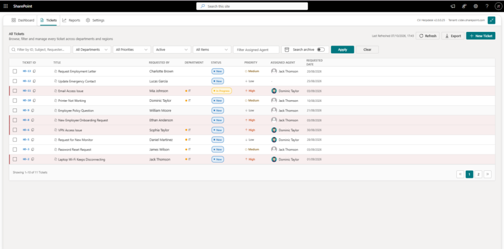 Helpdesk user manual ticketing demo