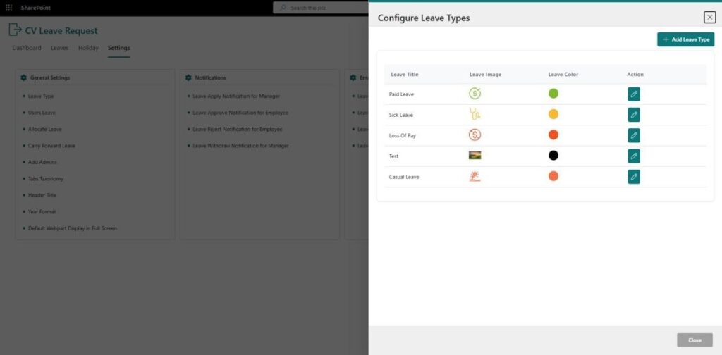 Add Leave Types