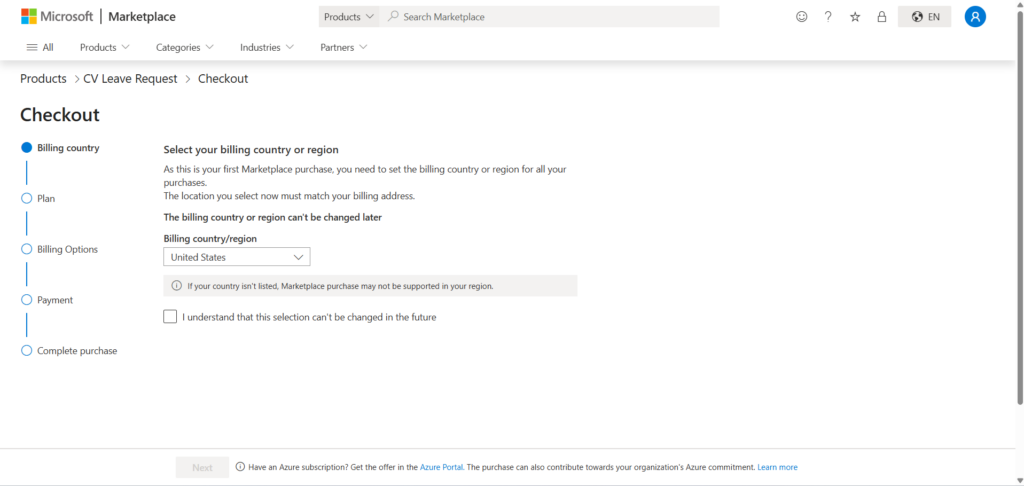 Select Billing Country