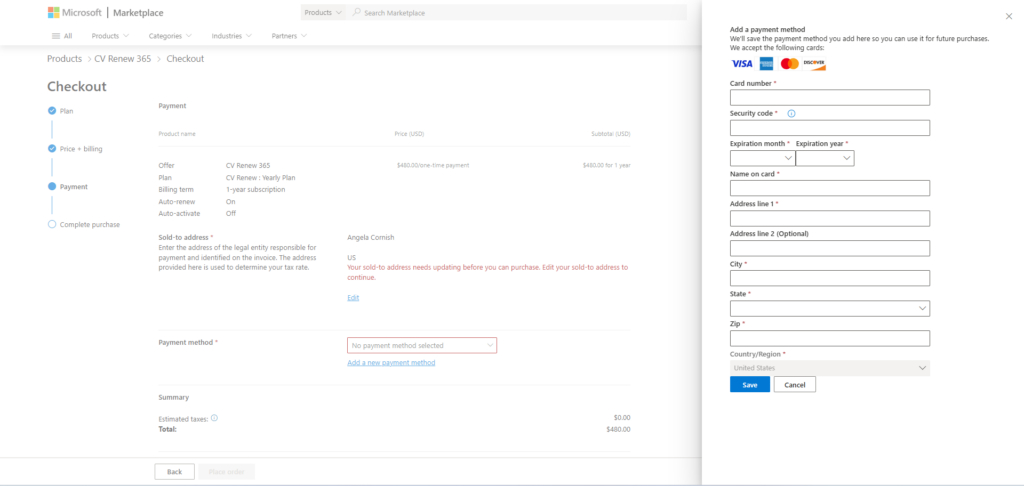 Add Payment Details