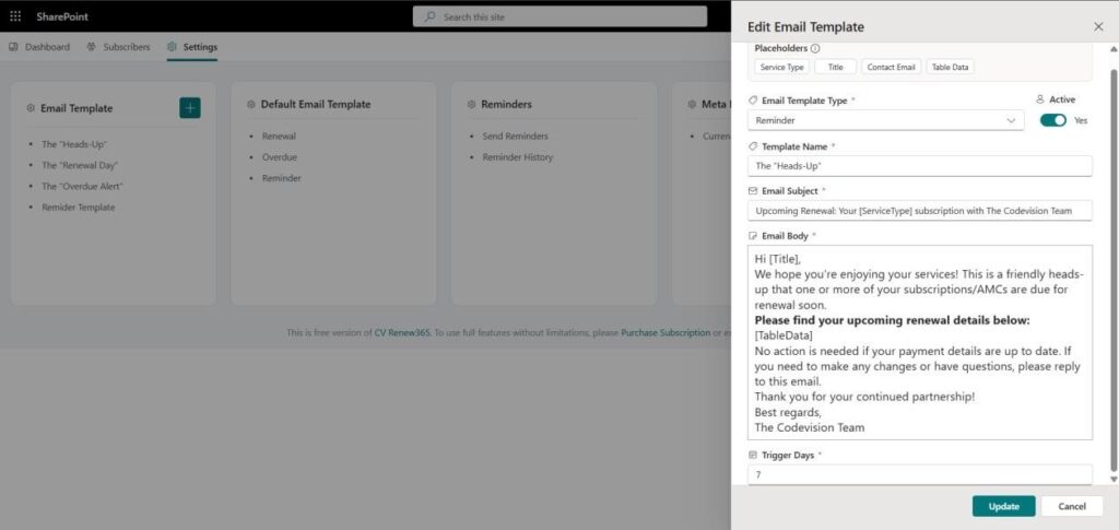 Email Template
