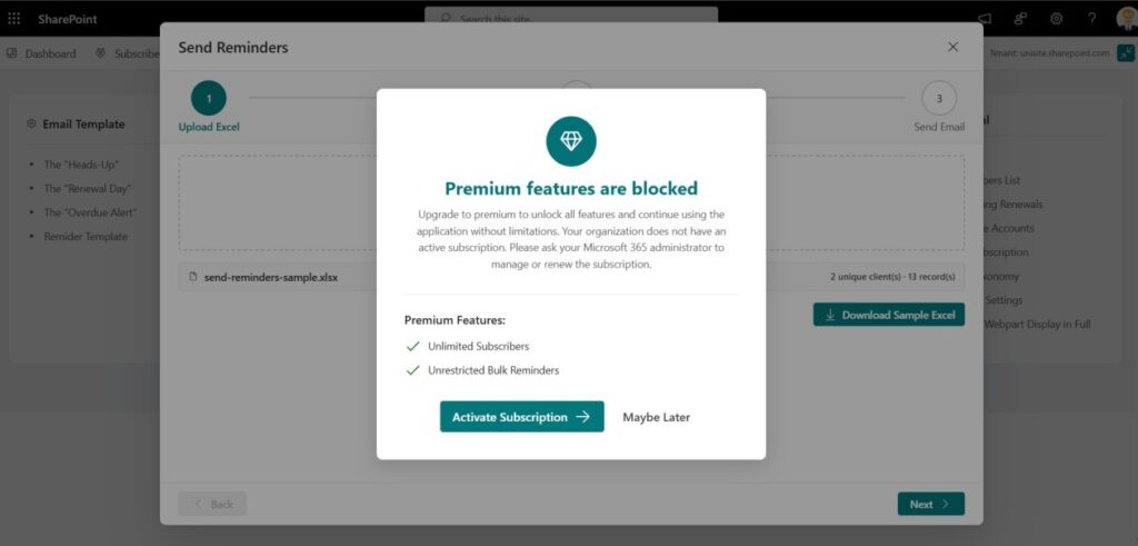 System Limitations – Free Version