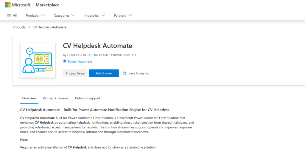 CV-Helpdesk-Automate-Microsoft-Marketplace