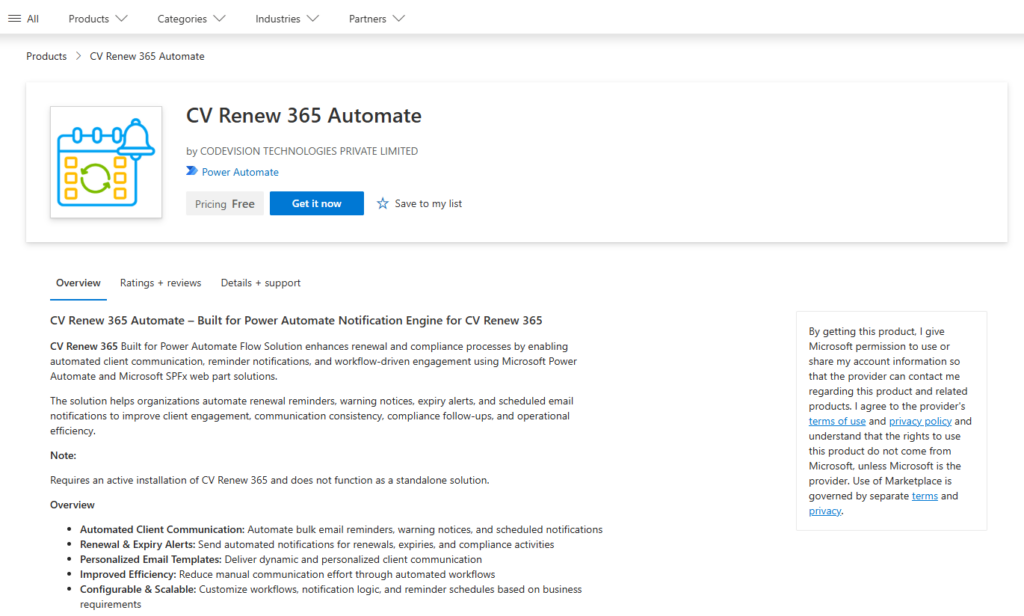 CV-Renew-365-Automate-Microsoft-Marketplac