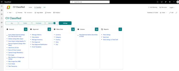 Admin - Setting Options Admin - Setting Options