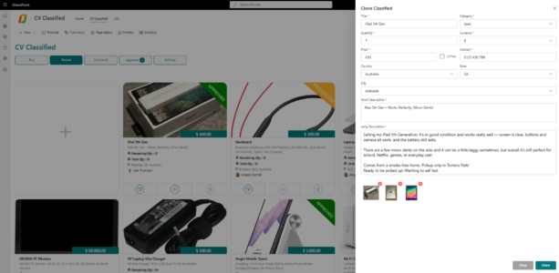 Clone Listing Option Clone Listing Option