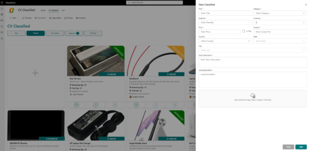 Add New Listing Form Add New Lisiting Form
