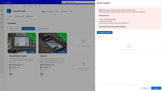 Bulk Listing with Excel file - User Bulk Listing with Excel file - User